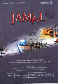 Image of JAMAL : JURNAL AKUNTANSI MULTIPARADIGMA, VOL. 7, NOMOR 1, APRIL 2016
