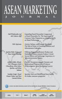 Image of ASEAN MARKETING JOURNAL, VOL.6, NO.1, JUNE 2014