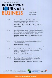Image of GADJAH MADA INTERNATIONAL JOURNAL OF BUSINESS, VOL.16, NO.1, JANUARY - APRIL 2014