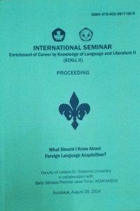 Image of INTERNATIONAL SEMINAR : ENRICHMENT OF CAREER BY KNOWLEDGE AND LITERATURE II (ECKLL III)