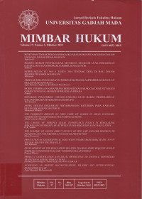 Image of JURNAL MIMBAR HUKUM. VOL.27. NO.3, OKTOBER 2015