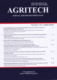 Image of AGRITECH : JURNAL TEKNOLOGI PERTANIAN, VOL.37, NO.1, FEBRUARI 2017