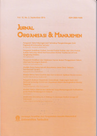 Image of JURNAL ORGANISASI & MANAJEMEN, VOL.12, NO. 2, SEPTEMBER 2016