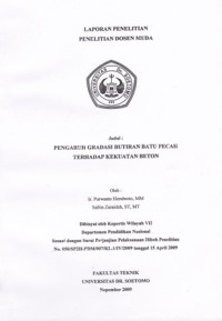 Image of PENGARUH GRADASI BUTIRAN BATU PECAH TERHADAP KEKUATAN BETON