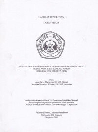Image of ANALISIS PENGESTIMASIAN BETA DENGAN MENGGUNAKAN EMPAT MODEL PADA BANK-BANK GO PUBLIK DI BURSA EFEK JAKARTA (BEJ)
