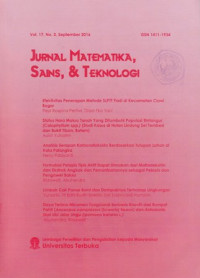 Image of JURNAL MATEMATIKA, SAINS & TEKNOLOGI, VOL.17, NO.2, SEPTEMBER 2016