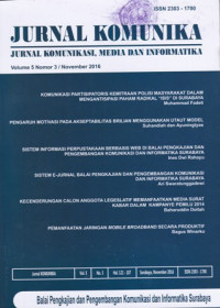 Image of JURNAL KOMUNIKA : JURNAL KOMUNIKASI, MEDIA DAN INFORMATIKA, VOL.5, NO.3, NOVEMBER 2016