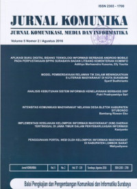 Image of JURNAL KOMUNIKA : JURNAL KOMUNIKASI, MEDIA DAN INFORMATIKA, VOL.5, NO.2, AGUSTUS 2016