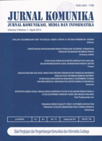 Image of JURNAL KOMUNIKA : JURNAL KOMUNIKASI, MEDIA DAN INFORMATIKA, VOL. 3, NO. 1, APRIL 2014