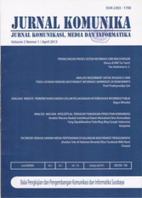 Image of JURNAL KOMUNIKA : JURNAL KOMUNIKASI, MEDIA DAN INFORMATIKA, VOL. 2, NO. 1, APRIL 2013