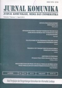 Image of JURNAL KOMUNIKA : JURNAL KOMUNIKASI, MEDIA DAN INFORMATIKA, VOL.1, NO.1, APRIL 2012