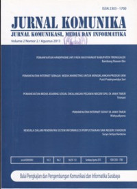 Image of JURNAL KOMUNIKA : JURNAL KOMUNIKASI, MEDIA DAN INFORMATIKA, VOL.2, NO.2, AGUSTUS 2013
