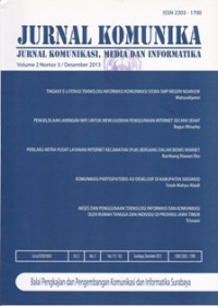 Image of JURNAL KOMUNIKA : JURNAL KOMUNIKASI, MEDIA DAN INFORMATIKA. VOL.2, NO.3, DESEMBER 2013