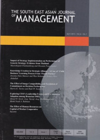 Image of THE SOUTH EAST ASIAN JOURNAL OF MANAGEMENT, VOL. 6, NO. 1, APRIL 2012