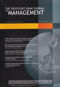 Image of THE SOUTH EAST ASIAN JOURNAL OF MANAGEMENT, VOL. 6, NO. 2, OCTOBER 2012