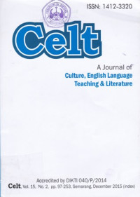 Image of CELT : A JOURNAL OF CULTURE, ENGLISH LANGUAGE TEACHING & LITERATURE, VOL.15, NO.2, DECEMBER 2015