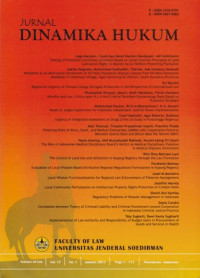 Image of JURNAL DINAMIKA HUKUM, VOL.17. NO.1, JANUARY 2017
