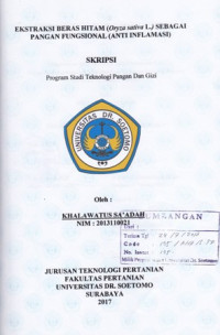 Image of EKSTRAKSI BERAS HITAM (ORYZA SATIVA L.,) SEBAGAI PANGAN FUNGSIONAL (ANTI INFLAMASI)