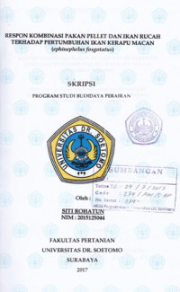 Image of RESPON KOMBINASI PAKAN PELLET DAN IKAN RUCAH TERHADAP PERTUMBUHAN IKAN KERAPU MACAN (EPHINEPHELUS FOSGOTATUS)