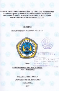 Image of RESPON PADAT TEBAR SETELAH DI UJI TANTANG KOHABITASI PARASIT ARGULUS SP TERHADAP KELANGSUNGAN HIDUP IKAN MAS DI BALAI BENIH IKAN DINAS KELAUTAN DAN PERIKANAN KABUPATEN TRENGGALEK
