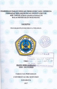 Image of PEMBERIAN PAKAN DENGAN FREKUENSI YANG BERBEDA TERHADAP KELANGSUNGAN HIDUP LOBSTER AIR TAWAR DI BALAI BENIH IKAN MOJORANU