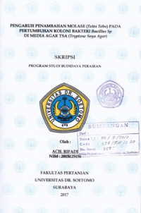 Image of PENGARUH PENAMBAHAN MOLASE PADA PERTUMBUHAN KOLONI BAKTERI DI MEDIA AGAR TSA