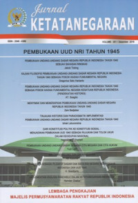 Image of JURNAL KETATANEGARAAN VOLUME : 001/DESEMBER 2016