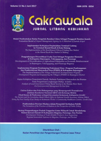 Image of CAKRAWALA JURNAL LITBANG KEBIJAKAN : VOLUME 11 NO.1 JUNI 2017