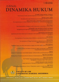 Image of JURNAL DINAMIKA HUKUM, VOL. 16, NO. 3, SEPTEMBER 2016