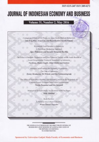 Image of JOURNAL OF INDONESIAN ECONOMY AND BUSINESS : VOL 31, NUMBER 2, MAY 2016