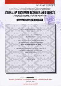 Image of JOURNAL OF INDONESIAN ECONOMY AND BUSINESS : VOL 32, NUMBER 2, MAY 2017