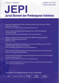Image of JEPI : JURNAL EKONOMI DAN PEMBANGUNAN INDONESIA, VOL. 17, N0. 1, JULI 2016