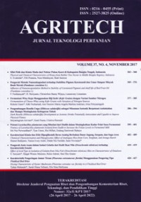 Image of AGRITECH : JURNAL TEKNOLOGI PERTANIAN, VOL. 37, NO.4, NOVEMBER 2017