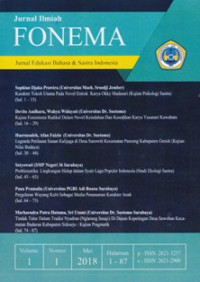 Image of JURNAL ILMIAH FONEMA : JURNAL EDUKASI BAHASA & SASTRA INDONESIA, VOL. 1, NO. 1, MEI 2018