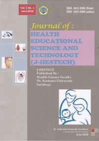 Image of JURNAL OF : HEALTH EDUCATIONAL SCIENCE AND TECHNOLOGY (J-HESTECH) , VOL 1, NO. 1, JUNE 2018