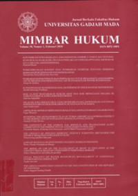 Image of JURNAL MIMBAR HUKUM. VOL. 30 . NO. 1, FEBRUARI 2018