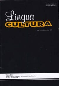 Image of LINGUA CULTURA : JURNAL BAHASA DAN BUDAYA VOL.11 NO.2 NOVEMBER 2017