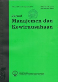 Image of JURNAL MANAJEMEN DAN KEWIRAUSAHAAN, VOL.19, NO.2, SEPTEMBER 2017