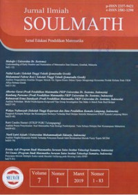 Image of JURNAL ILMIAH SOULMATH : JURNAL EDUKASI PENDIDIKAN MATEMATIKA, VOL. 7, NO. 1, MARET 2019