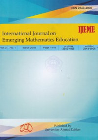 Image of INTERNATIONAL JOURNAL ON EMERGING MATHEMATICS EDUCATION (IJEME), VOL. 2, NO.1, MARCH 2018