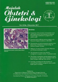 Image of MAJALAH OBSTETRI & GINEKOLOGI, VOL. 25, NO. 3, DECEMBER 2017