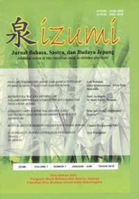 Image of IZUMI : JURNAL BAHASA, SASTRA, DAN BUDAYA JEPANG, VOL. 7, N0. 1, JANUARI - JUNI 2018