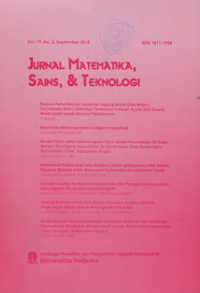 Image of JURNAL MATEMATIKA, SAINS, & TEKNOLOGI VOL.19 NO.2 SEPTEMBER 2018