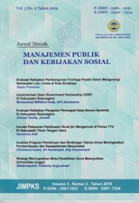 Image of JURNAL ILMIAH MANAJEMEN PUBLIK DAN KEBIJAKAN SOSIAL , VOLUME 3 NO 2 TAHUN 2019