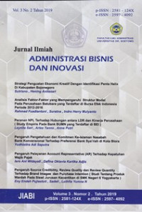 Image of JURNAL ILMIAH ADMINISTRASI BISNIS DAN INOVASI : VOL.3 NO. 2 TAHUN 2019