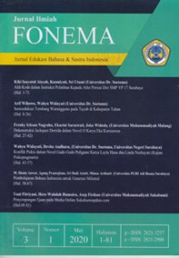 Image of JURNAL ILMIAH FONEMA : JURNAL EDUKASI BAHASA & SASTRA INDONESIA, VOL. 3, NO. 1, MEI 2020