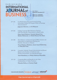 Image of GADJAH MADA INTERNATIONAL JOURNAL OF BUSINESS, VOL. 19, NO. 3,  SEPTEMBER - DECEMBER 2017