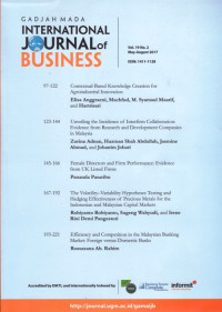 Image of GADJAH MADA INTERNATIONAL JOURNAL OF BUSINESS, VOL. 19, NO. 2  MAY - AUGUST 2017