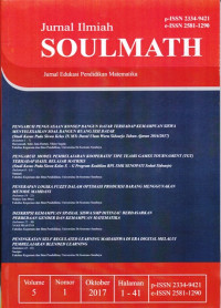 Image of JURNAL ILMIAH SOULMATH : JURNAL EDUKASI PENDIDIKAN MATEMATIKA, VOL. 5, NO. 1, OKTOBER 2017