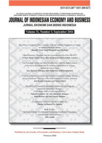 Image of JOURNAL OF INDONESIAN ECONOMY AND BUSINESS : VOL 30, NUMBER 3, SEPTEMBER 2015